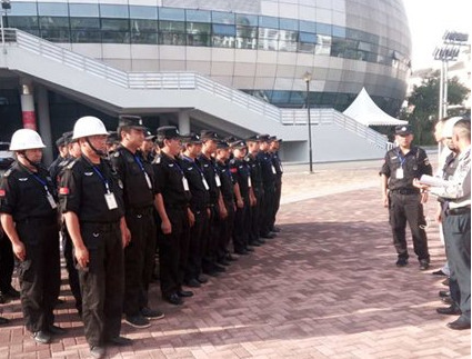 云南众安保安服务有限公司曲靖分公司 参与国际篮球联赛安保工作